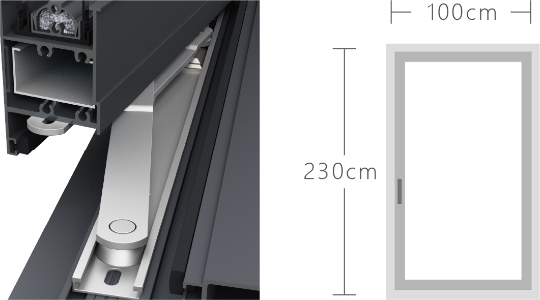 金美滿推射型氣密窗-超高製作尺寸